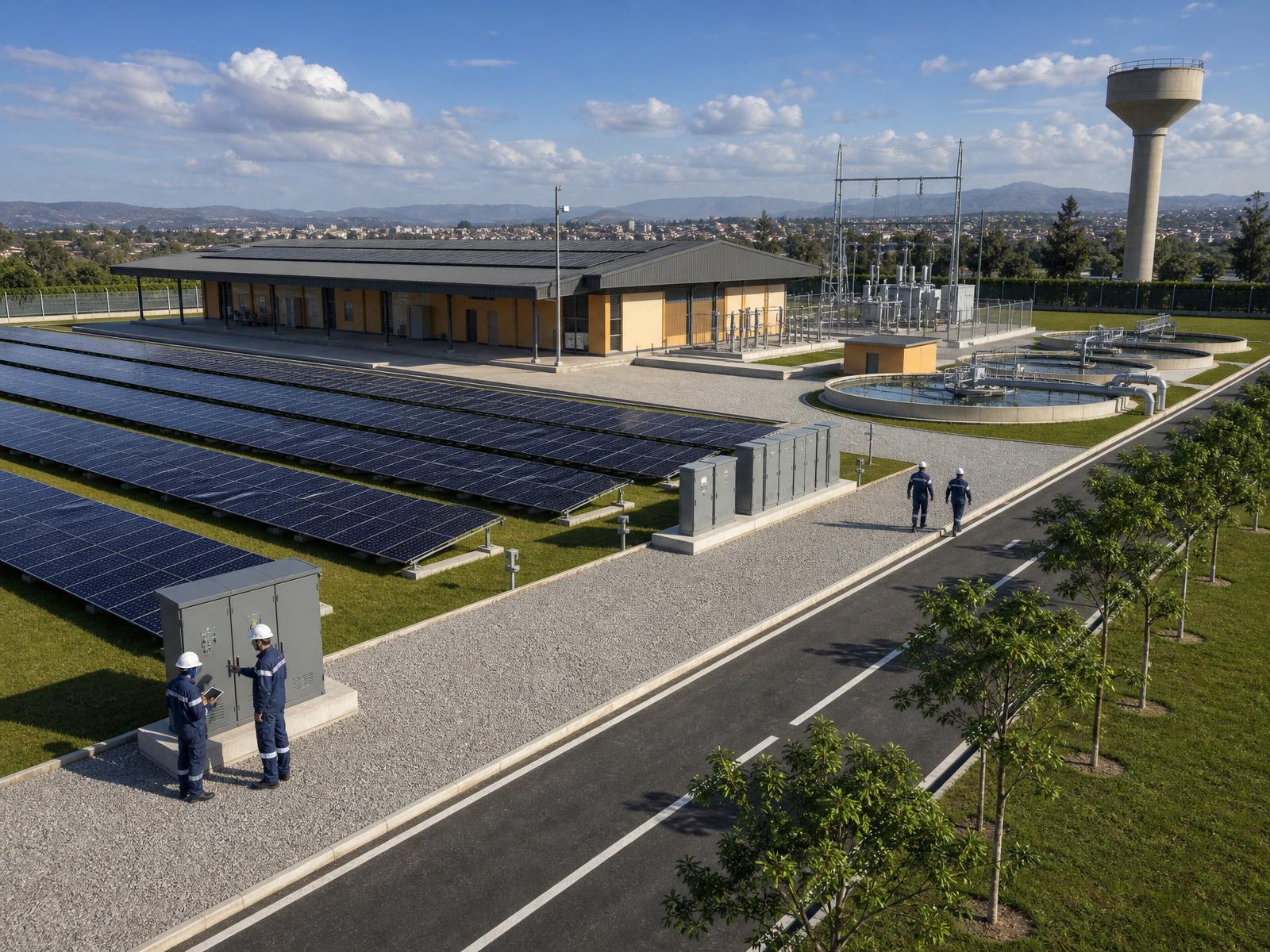Solar field and battery hall