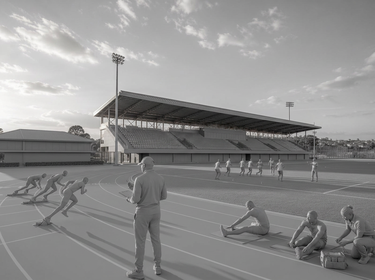 Sports Complex in monochrome